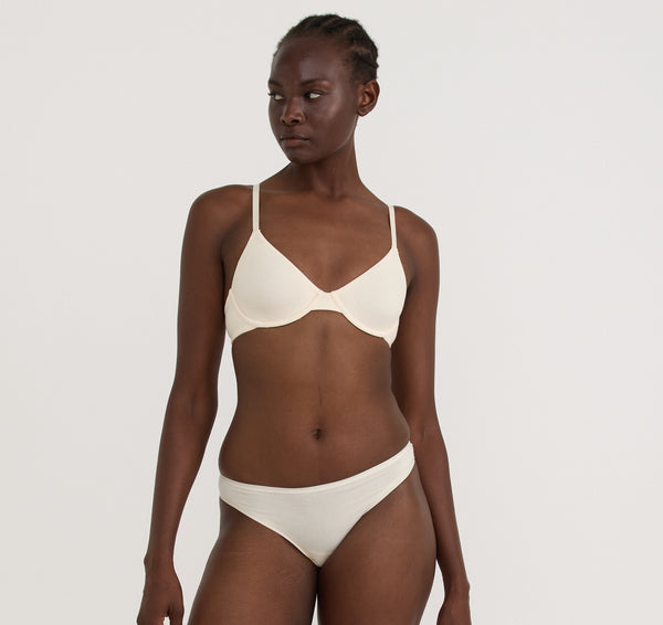 organic basics Core Unlined Demi Bra Soft Vanilla