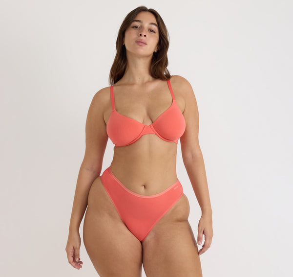 organic basics Core Unlined Demi Bra Sunset