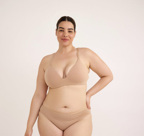 Organic Basics Core Wireless Plunge Bra Hazelnut
