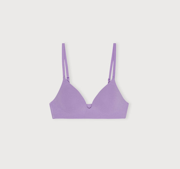 organic basics Core Wireless Plunge Bra Lavender
