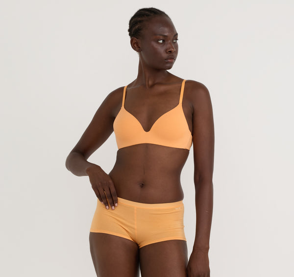 organic basics Core Wireless Plunge Bra Papaya