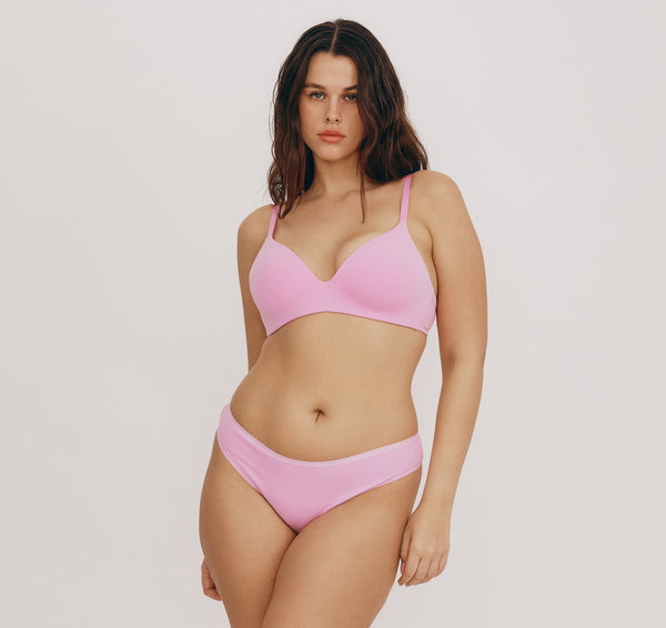 Organic Basics Core Wireless Plunge Bra Petal Pink