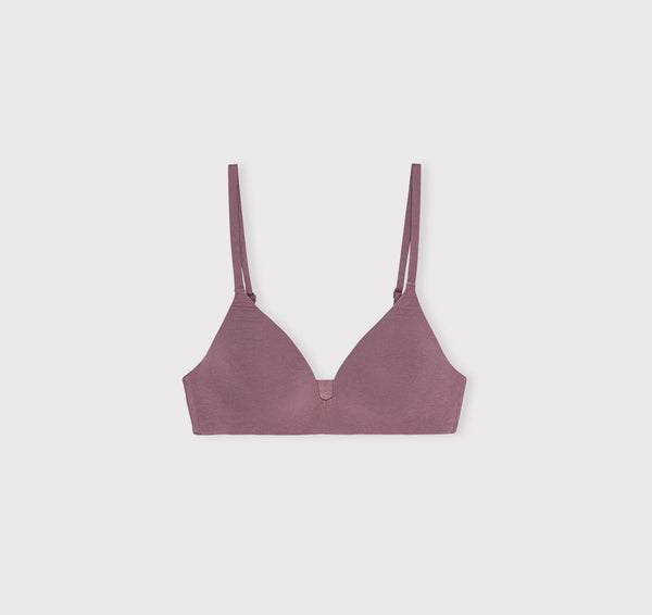 organic basics Core Wireless Plunge Bra Rose Wood
