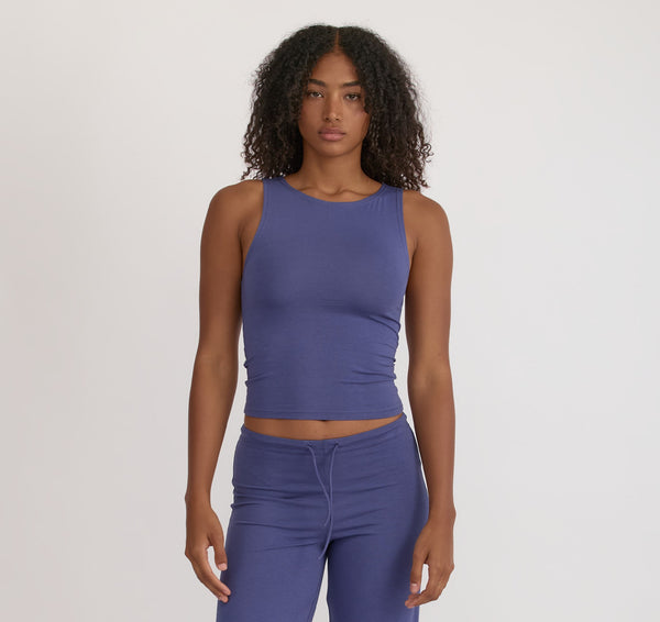 organic basics Everyday Boat Neck Top Eclipse