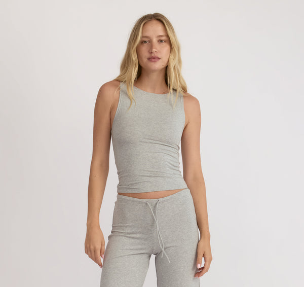 organic basics Everyday Boat Neck Top Grey Melange