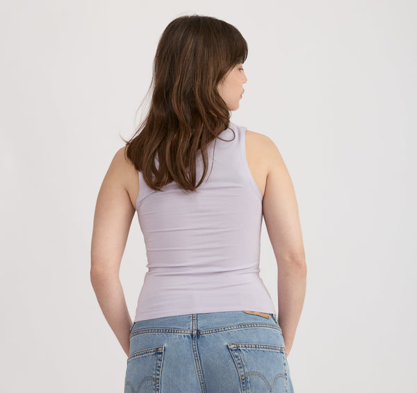 Organic Basics Everyday Boat Neck Top Soft Lilac