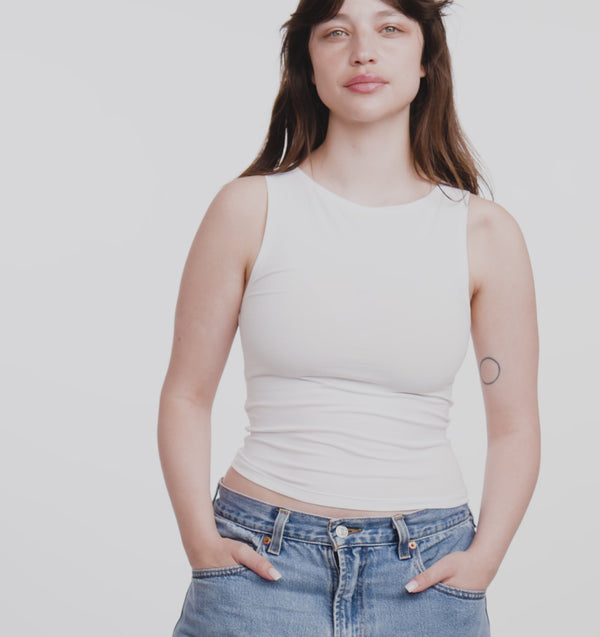 Organic Basics Everyday Boat Neck Top White