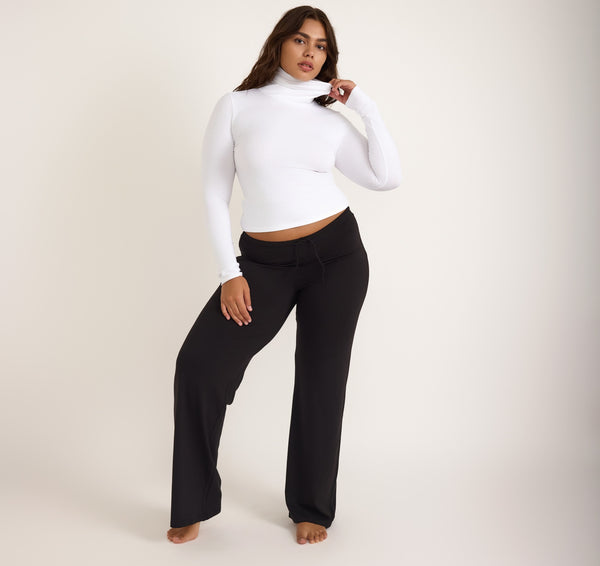 organic basics Everyday Straight Leg Pants Black