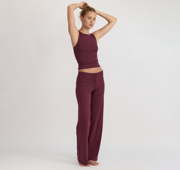 Organic Basics Everyday Straight Leg Pants Plum