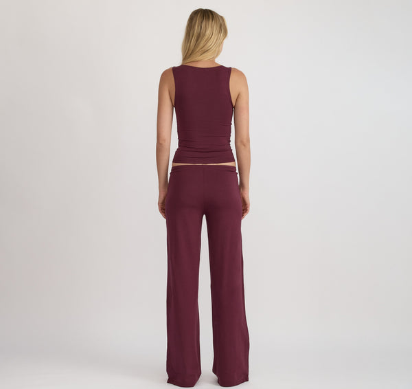 Organic Basics Everyday Straight Leg Pants Plum