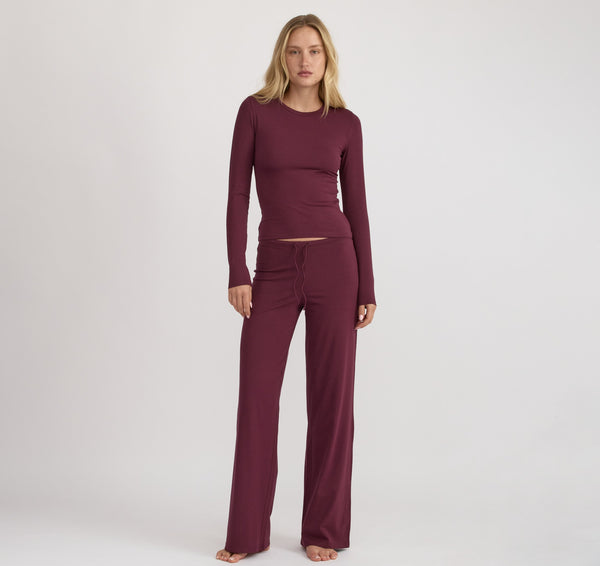 Organic Basics Everyday Straight Leg Pants Plum