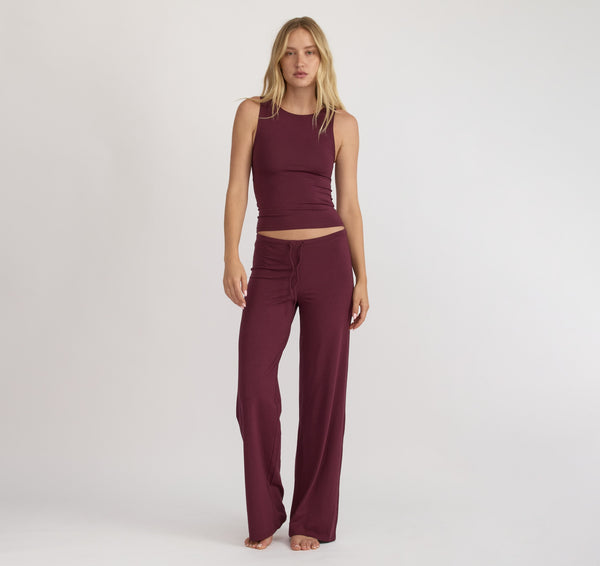 organic basics Everyday Straight Leg Pants Plum