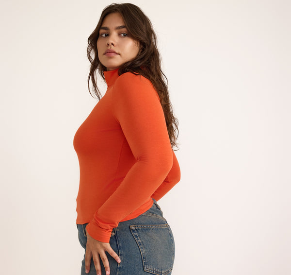 Organic Basics Everyday Turtleneck Tangerine