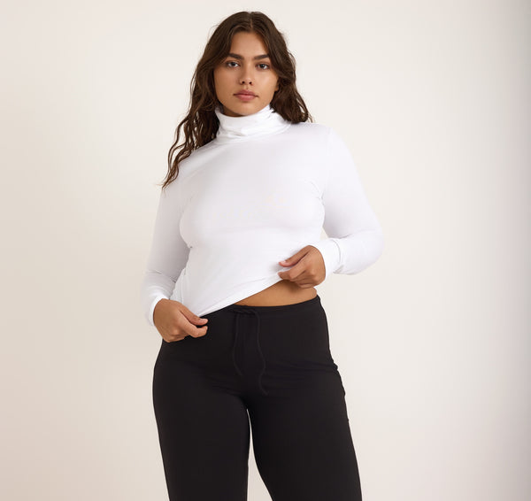 organic basics Everyday Turtleneck White