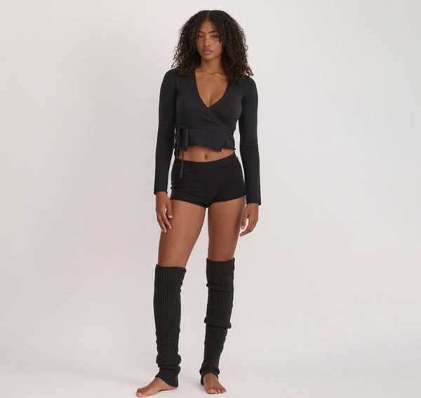 Organic Basics Fine Knit Shorts Black