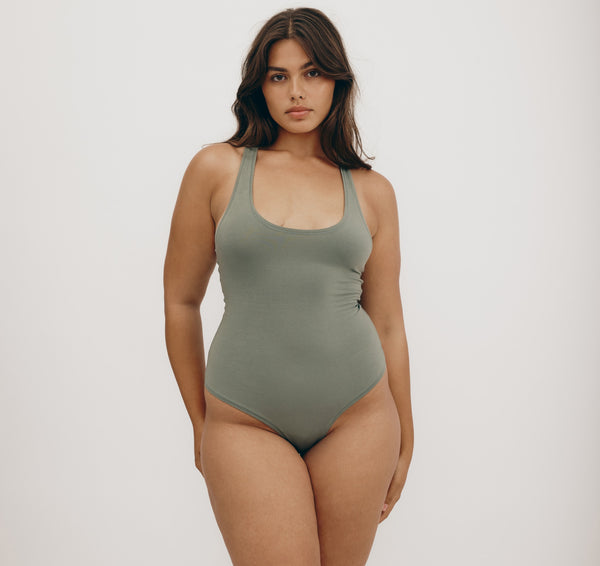 organic basics Flex Bodysuit Seaweed
