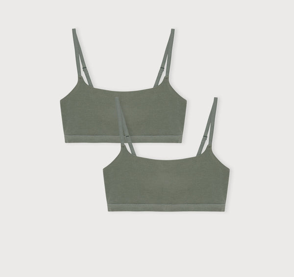 organic basics Flex Bralette 2-Pack Seaweed