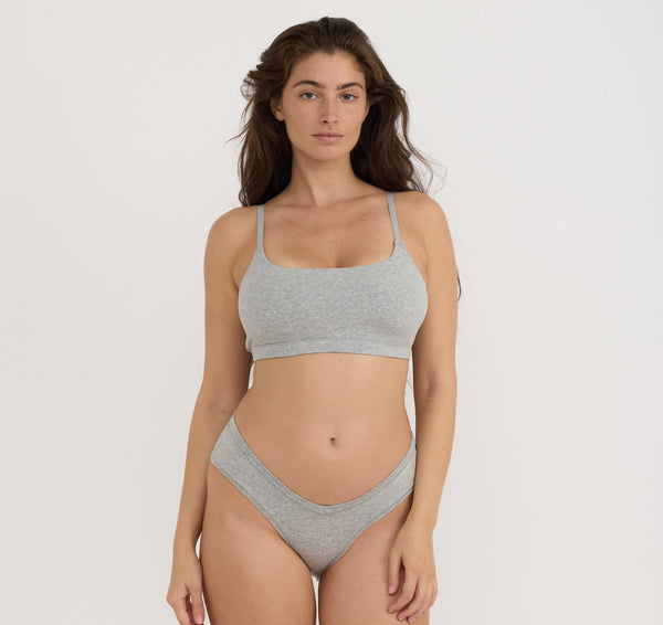 organic basics Flex Bralette Grey Melange