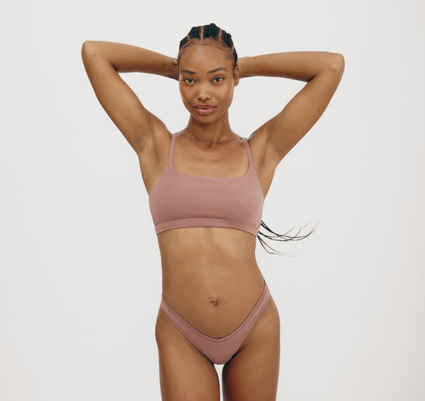 Organic Basics Flex Bralette Rose Wood