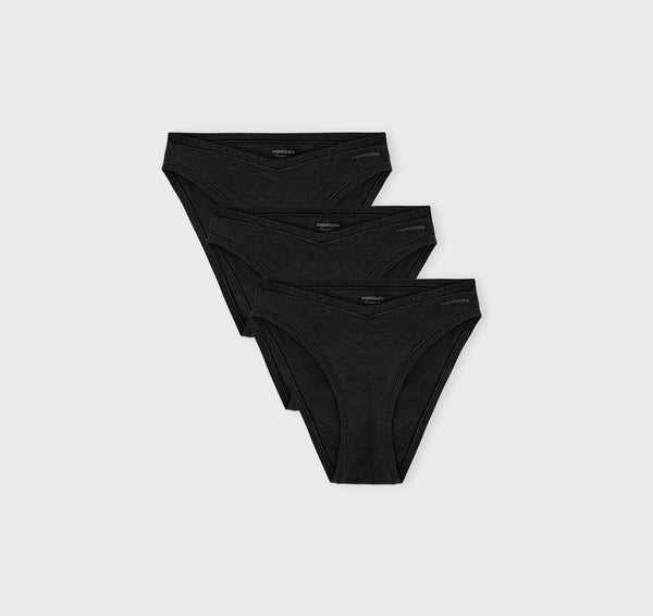 organic basics Flex Cheeky Briefs 3-pack Black