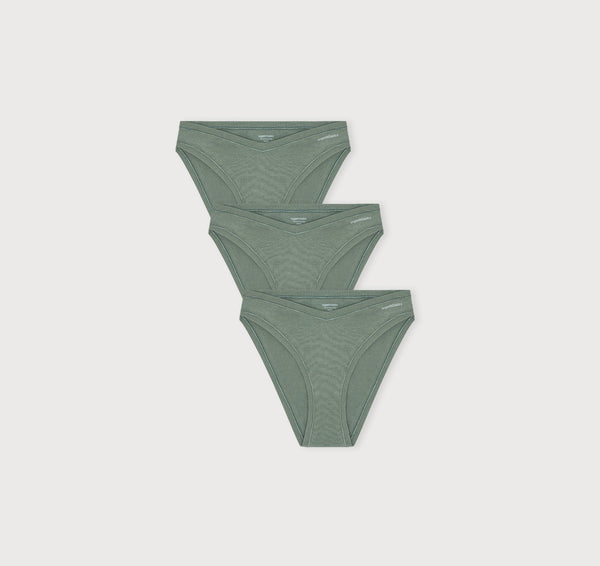 organic basics Flex Cheeky Briefs 3-pack Seaweed