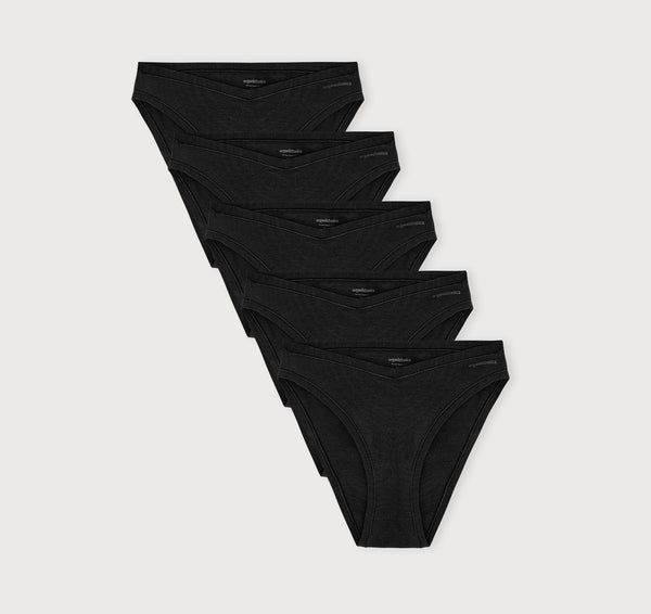 organic basics Flex Cheeky Briefs 5-Pack Black