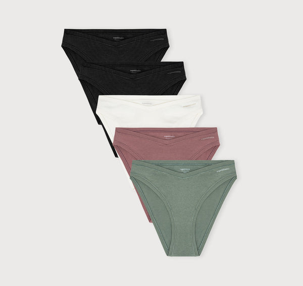 organic basics Flex Cheeky Briefs 5-Pack Black