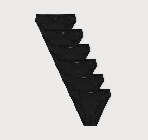 organic basics Flex Cheeky Briefs 6-pack Black