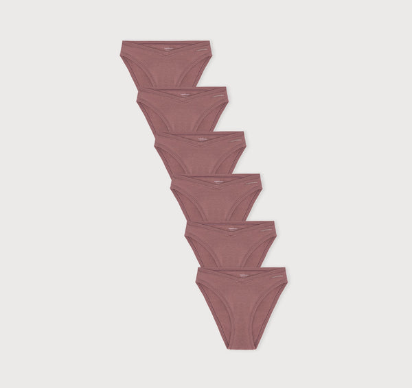 organic basics Flex Cheeky Briefs 6-pack Rose Wood