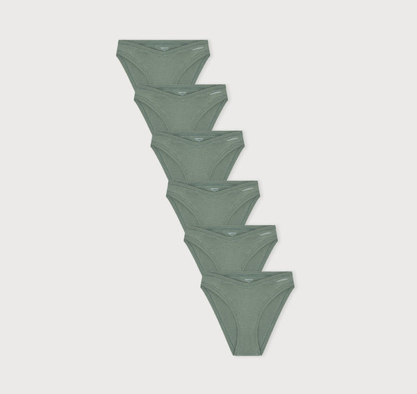 organic basics Flex Cheeky Briefs 6-pack Seaweed