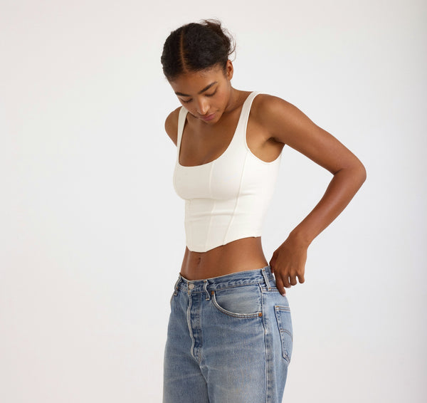 Organic Basics Flex Corset Top Off White