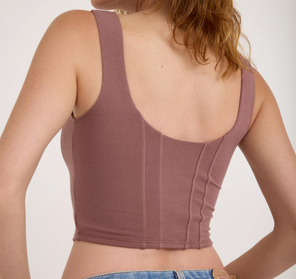 Organic Basics Flex Corset Top Rose Wood