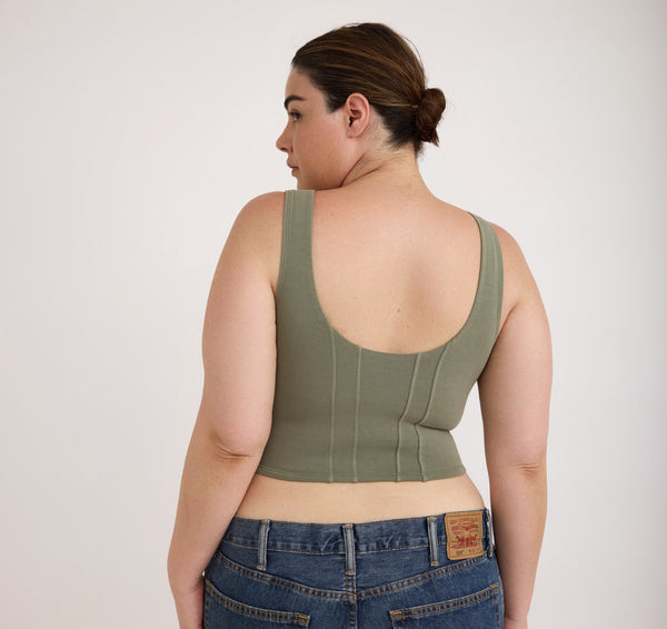 Organic Basics Flex Corset Top Seaweed