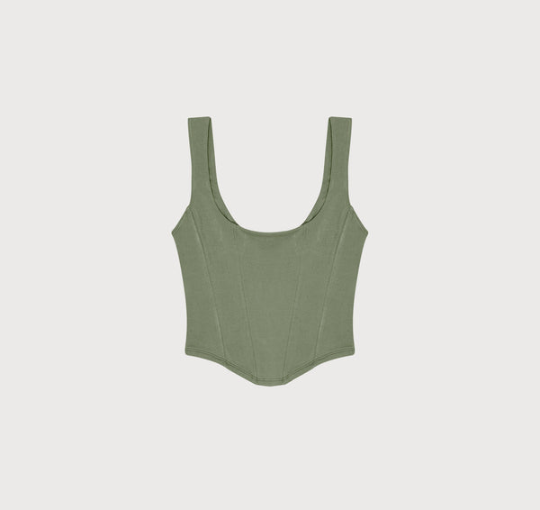 Organic Basics Flex Corset Top Seaweed