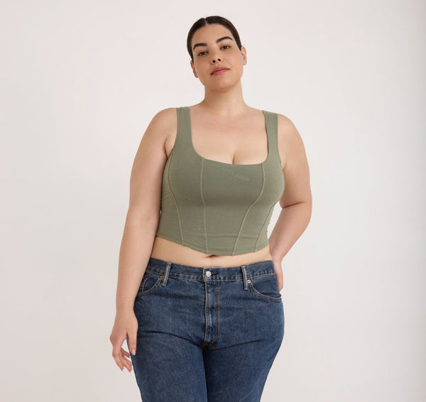 organic basics Flex Corset Top Seaweed