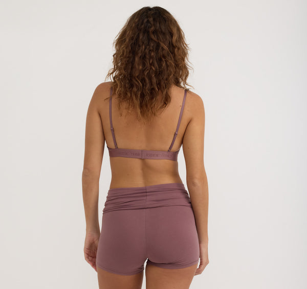 Organic Basics Flex Foldover Shorts Rose Wood