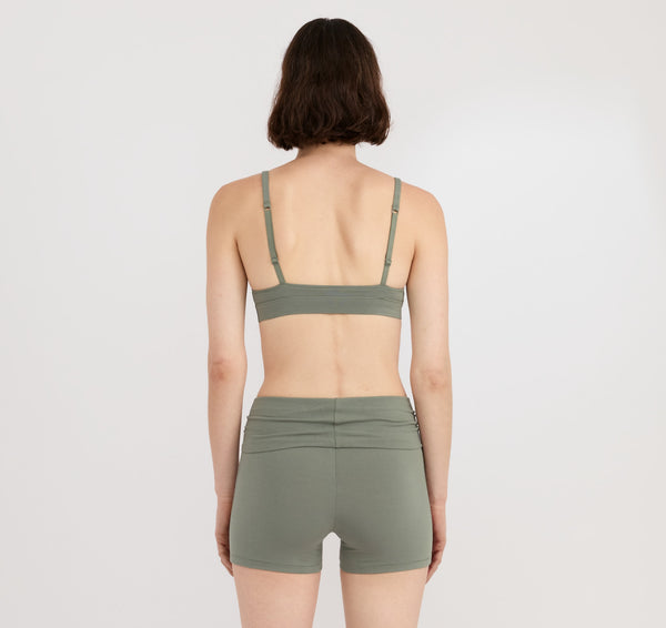 Organic Basics Flex Foldover Shorts Seaweed