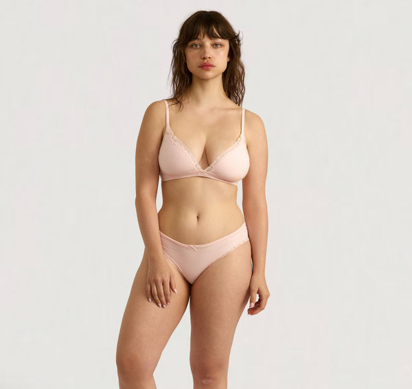 organic basics Flex Lace Briefs Soft Blush