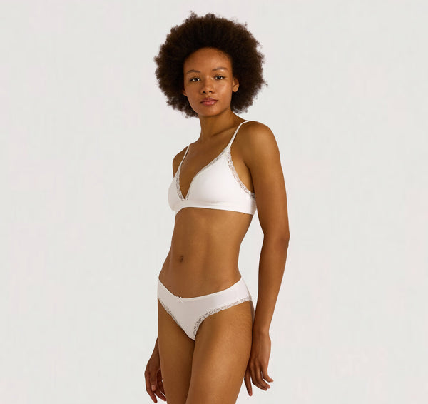 Organic Basics Flex Lace Briefs White