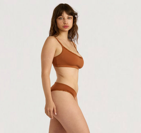 Organic Basics Flex Lace Briefs Wood