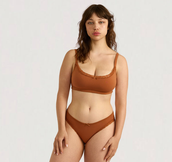 Organic Basics Flex Lace Briefs Wood