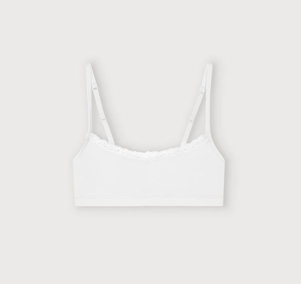 Organic Basics Flex Lace Scoop Bralette White