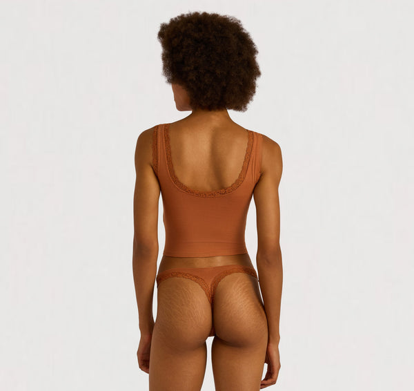 Organic Basics Flex Lace Tank Top Wood