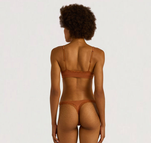Organic Basics Flex Lace Triangle Bralette Wood