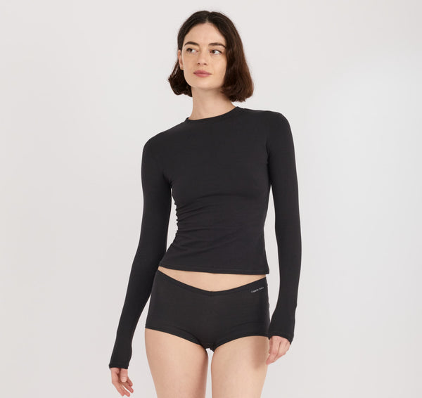 organic basics Flex Long Sleeve Tee Black