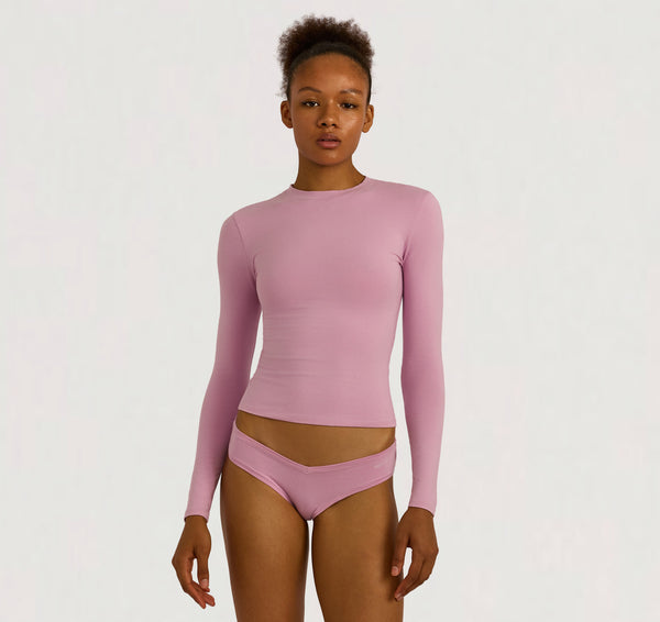 organic basics Flex Long Sleeve Tee Lavender Mist