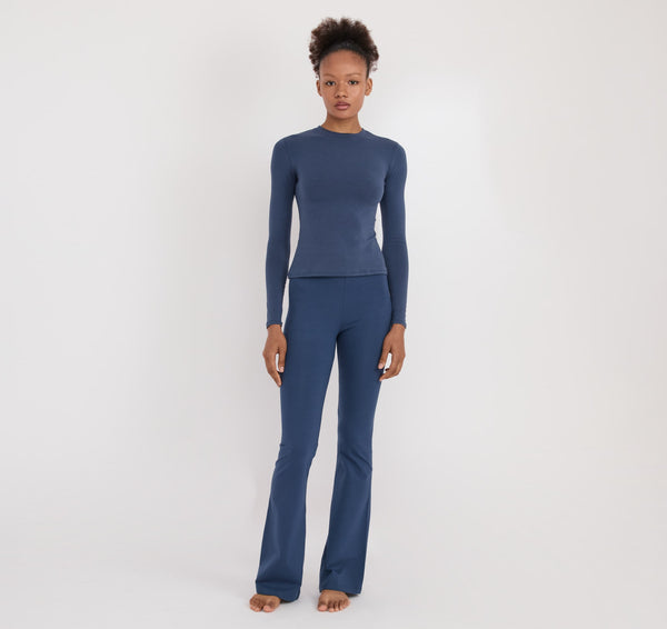 organic basics Flex Long Sleeve Tee Midnight Blue