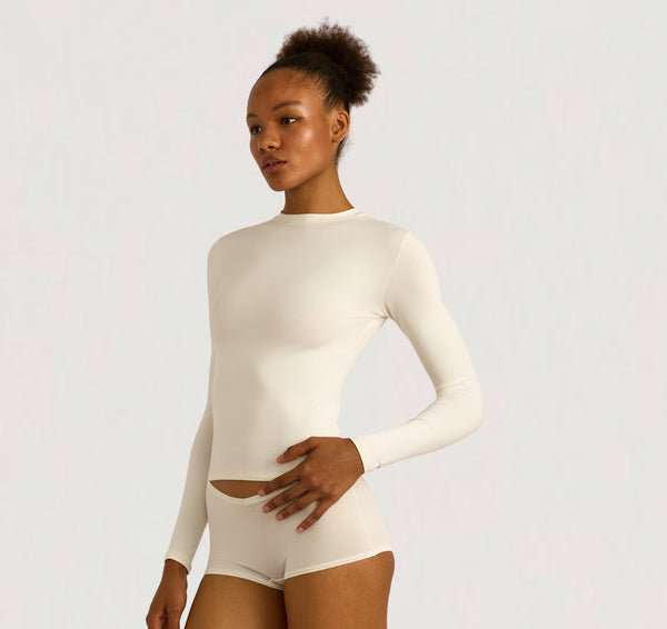 organic basics Flex Long Sleeve Tee Off White