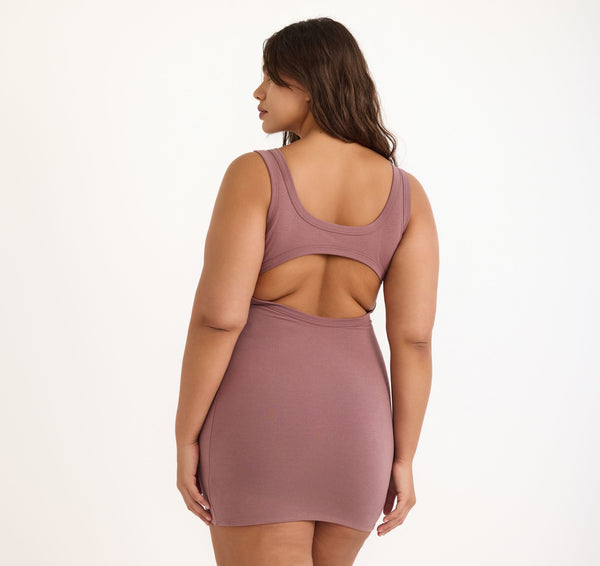 Organic Basics Flex Mini Dress Rose Wood