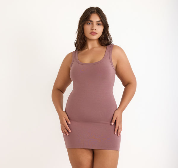 organic basics Flex Mini Dress Rose Wood